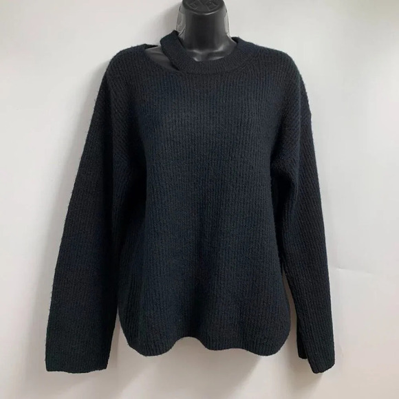 Rails Alexi Cutout Long Sleeve Knit Sweater Black Women's‎ Size S - Picture 1 of 9